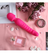 Gül Tasarımlı Wand Vibratör  10 Fonksiyonlu  Şık (Kırmızı)