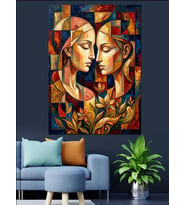 Parçalı Modern Sanat İki Yüz Dekoratif Kanvas - Mdf Ahşap Tablo