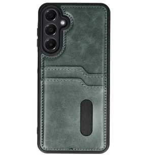 Pilelistore   Samsung Galaxy A26 Kılıf Sara Kartvizitli Deri Kılıf - Koyu Yeşil