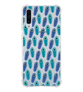 PrintiFy Samsung Galaxy A50 Uyumlu Nazar Boncuğu 4 Baskılı Şeffaf Köşe Korumalı Antişok Kılıf