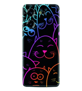 Tecno Pova 5 Kılıf Silikon Desen Özel Seri Neon Cats 1790