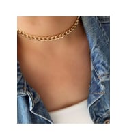 GOLD RENK CHOKER ZİNCİR KOLYE 40 CM ACR6939
