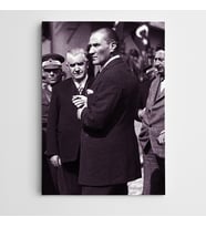 Atatürk Eşrafla Kanvas Tablo