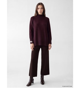 LCW Modest Kahverengi Beli Lastikli Kadın Triko Pantolon