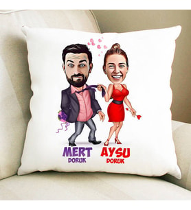 Kişiye Özel Hiçbir Yere Bırakmam Karikatürlü Yastık