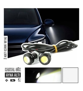 Carub Ayna Altı LED Ayna Altı Cob Aydınlatma LED Eagle Eye Kartal Göz LED 2 Adet (Beyaz)