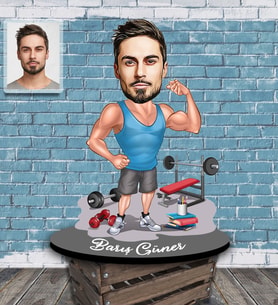 Kişiye Özel Sporcu Karikatürlü Ahşap Biblo Bay-8-Eco