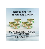 Yaş Mama 85 Gr Ton Balıklı Tavuk Etli Ciğerli 6 Lı Paket