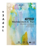 Bigpoint Suluboya Blok 200 Gram A4 - 25 Yaprak (Watercolour Pad) x 3 Adet