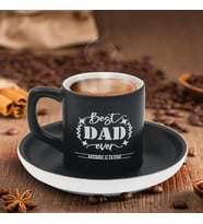 BK Gift Kişiye Özel Dad Tasarımlı Siyah Renk Türk Kahvesi Fincanı-12, Arkadaşa Hediye, Sevgiliye Hediye, Yıl Dönümü Hediyesi