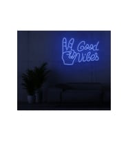 Good Vibes Yazılı ve Şekilli Neon Tabela