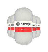 5 Adet Kristal Çift Katlı El Örgü Lif İpi Beyaz K010