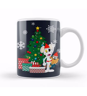 Danger Mouse And Penfold Around The Christmas Tree Kupa Bardak Porselen