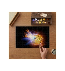 Güneş Patlaması - Gezegenler Tasarımı 240 parça Ahşap Puzzle Ahşap Kutuda MP05845