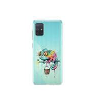 Samsung Galaxy A71 ile Uyumlu Splash Bukalemun Tasarımlı Şeffaf Silikon Kılıf
