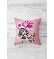 You Are My Heart Çift Tarafı Baskılı Gizli Fermuarlı Yastık Kılıfı Kırlent Koltuk Yastık Kılıfı (Pembe)