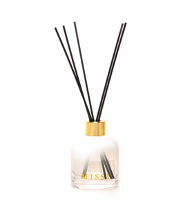 130 ml Degrade Beyaz Cam Şişe Bambu Çubuklu Black Orchid Oda Kokusu (Beyaz - Açık Gri)
