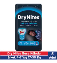 Huggies Drynites Erkek 4-7 Yaş Emici Gece Külodu 17-30 Kg 10x5 50 Adet