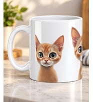 Üç Yavru Kedi Portresi Desenli Kedi Severlere Hediye Porselen Kupa Bardak