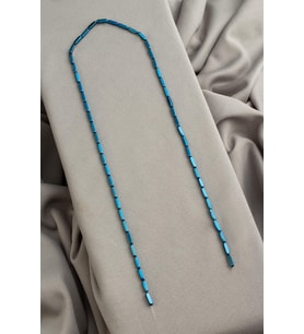 Hematit Doğal Taş Parlak Mavi Dikdörtgen Kesim 2x8mm Dizi [AA]