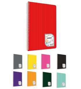 Uni Note A4 Colormaxi Spiralli Defter Plastik Kapak 72 Yaprak Kareli (12 Li Paket) (Karışık)