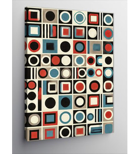 Kanvas Tablo Retro Geometrik Desen