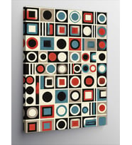 Kanvas Tablo Retro Geometrik Desen