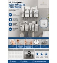 10 Adet Süper Güçlü Yapışkanlı Banyo Askısı Yedek Sticker