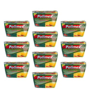 Polimex 4'lü Endüstriyel Büyük Boy Oluklu Bulaşık Süngeri - 4,5 x 9 x 12 Cm. - 4 Adetlik 10 Paket (Sarı)