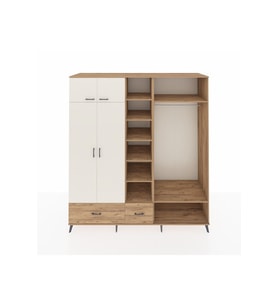 Kronos Dolap 12 Raflı 2 Çekmeceli 2 Askılı 220x59x243 Çam-Aytaşı/Çam