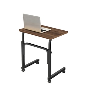 Yükseklik Ayarlı Laptop Sehpası - Ceviz (Tekerli) 60x40