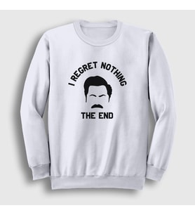 Presmono Unisex Beyaz Regret Ron Swanson Parks And Recreation Sweatshirt 492842tt (Beyaz)