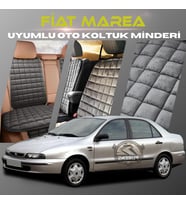Fiat Marea Antrasit Renk Tay Tüyü Cepli & Terletmez Sırtlı Oto Koltuk Minder Seti - Koltuk Koruma Kılıfı (ÖN & ARKA TAM SET)