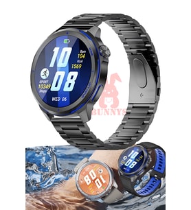 Samsung Galaxy A33 Uyumlu Spor Akıllı Saat AMOLED Ekran Bluetooth Arama Dahili El Feneri 3 Adet Kordon Seti