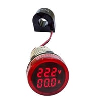 22mm Voltmetre-Ampermetre 50-500V 0-100A AC Kırmızı
