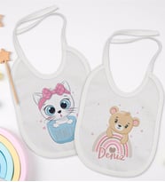 BK Kids Kişiye Özel İsimli 2’li Beyaz Mama Önlüğü-2