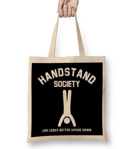Handstand Society Life Looks Better Upside Down Bez Çanta Uzun Saplı