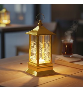 Ramazan Temalı Gold Kare Kubbe LED Lamba