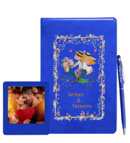 Sevgililer Gününe Özel Mavi Defter Kalem & Instagram Çerçeve Hediye Seti 6