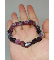 Turmalin Taşı Karışık Renkler Şekilsiz Unisex Bileklik (53044)
