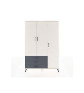 Hyperion Dolap 6 Raflı 3 Çekmeceli Tek Askılı 132x44x195 Aytaşı-Aytaşı/Antrasit