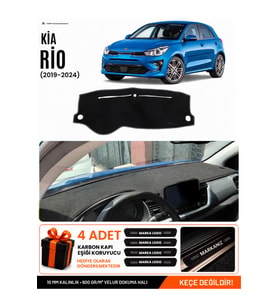 KİA RİO (2019-2024) Uyumlu Torpido Örtüsü Torpido Kılıfı - Siyah