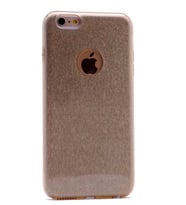 Uyumlu Model Apple iPhone 6 6S Kılıf Simli Parlak Shining Kapak (Gold)