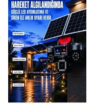 4 Kameralı 4G SIM Kart Destekli Güneş Enerjili Akıllı Güvenlik Kamerası