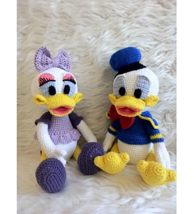 Bay ve Bayan Ördek Takımı Amigurumi Organik Oyuncak