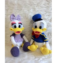 Bay ve Bayan Ördek Takımı Amigurumi Organik Oyuncak