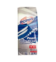 Poppy Plastik Tek Kullanımlık Lüks Bıçak - 18 Cm. - 3.40 Gram - Şeffaf - 50 Adetlik Paket