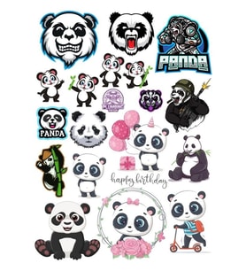 Panda Sticker Set-14 17 Parça Telefon, Tablet, Defter, Laptop Sticker