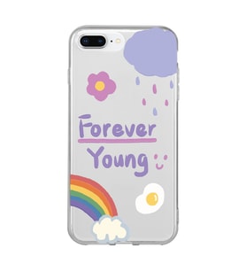 Iphone 7 Plus ve 8 Plus Uyumlu Forever Young Tasarımlı Şeffaf Telefon Kılıfı