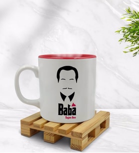 BK Gift Kişiye Özel Baba Godfather Tasarımlı İçi Kırmızı Renkli Kupa Bardak Model 12